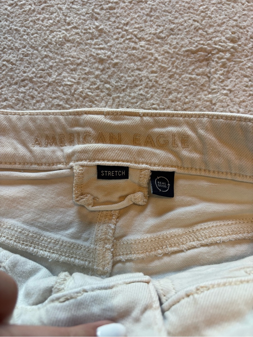 American Eagle Outfitters Off-White Stretch High-Rise Pants - Picture 4 of 5